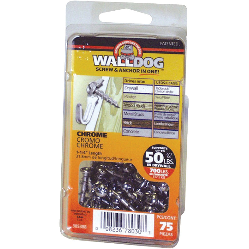 Hillman Borefast 1-1/2 In. Chrome Anchor & Screw in One (75-Count)