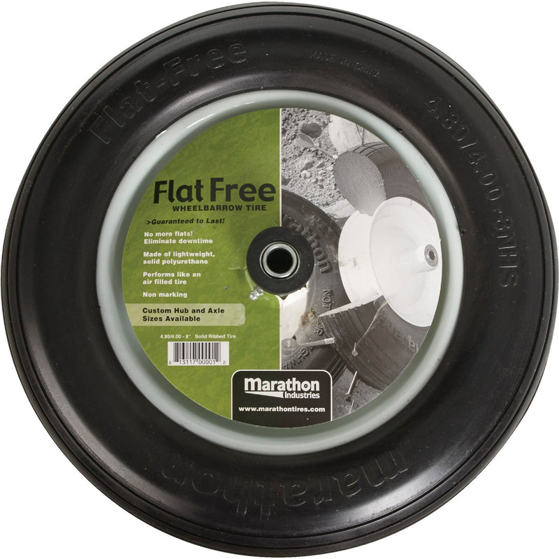 Marathon 16 x 480/400-8 In. Flat Free Wheelbarrow Wheel