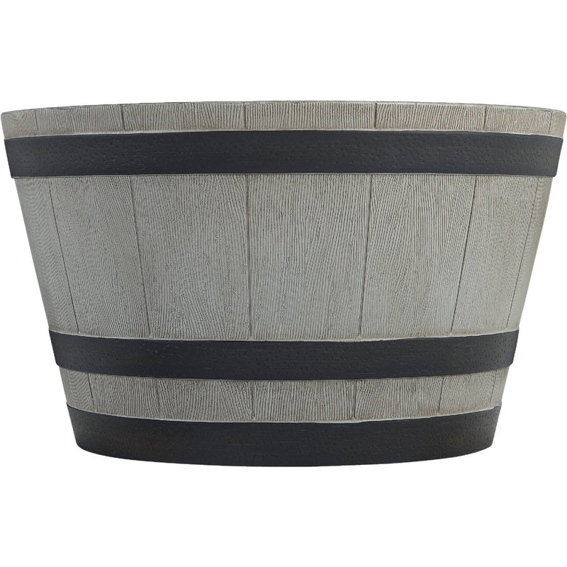 Southern Patio 13-1/2 In. H. x 22-1/2 In. Dia. Birchwood High-Density Resin Traditional Whiskey Barrel Planter