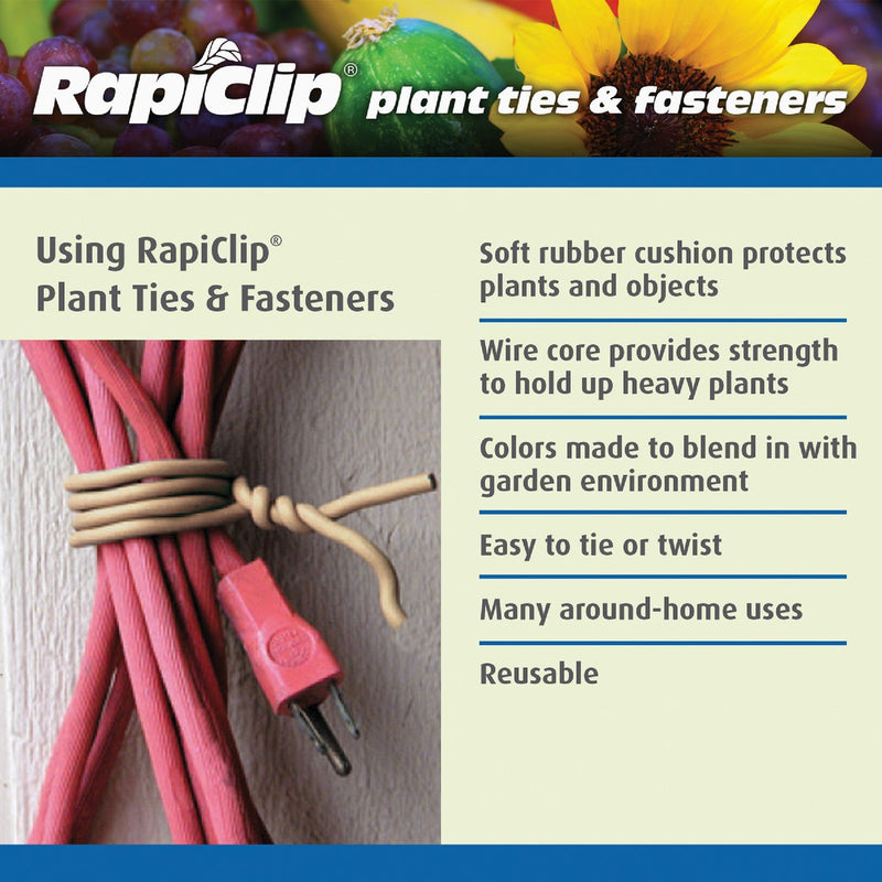 Rapiclip 16 Ft. Green PVC/Rubber Light-Duty Garden Twist Tie