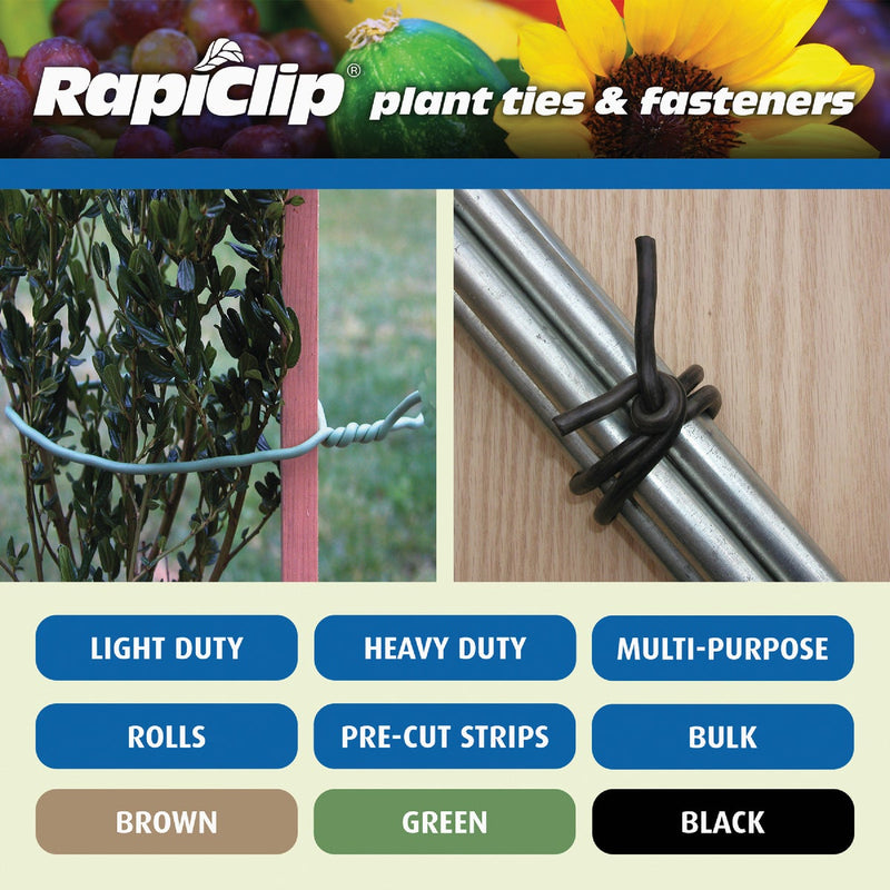 Rapiclip 16 Ft. Green PVC/Rubber Light-Duty Garden Twist Tie