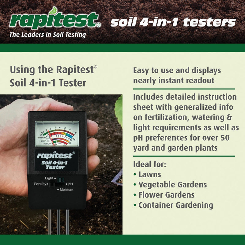 Rapitest Plastic 4-In-1 Mini Soil Tester