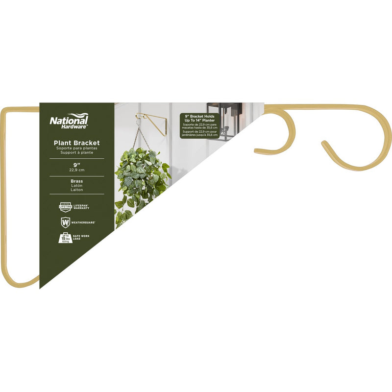 National 9 In. Brass Steel Hanging Plant Bracket