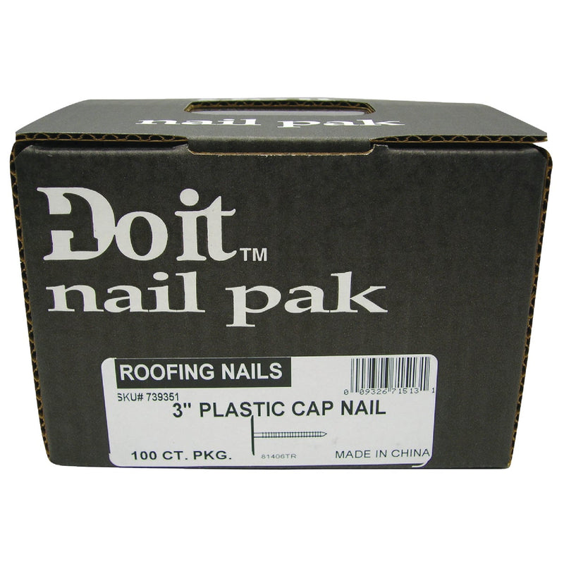 Do it 3 In. 11 ga Electrogalvanized Cap Nails (100 Ct., 1 Lb.)