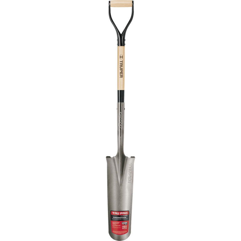 Truper Pro 32 In. Wood D-Handle Round Point Drain Spade