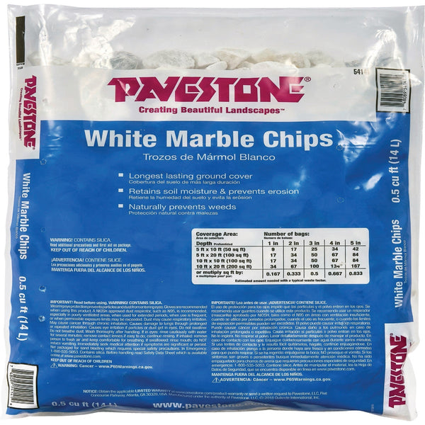 Pavestone 0.5 Cu. Ft. Medium White Marble Chips