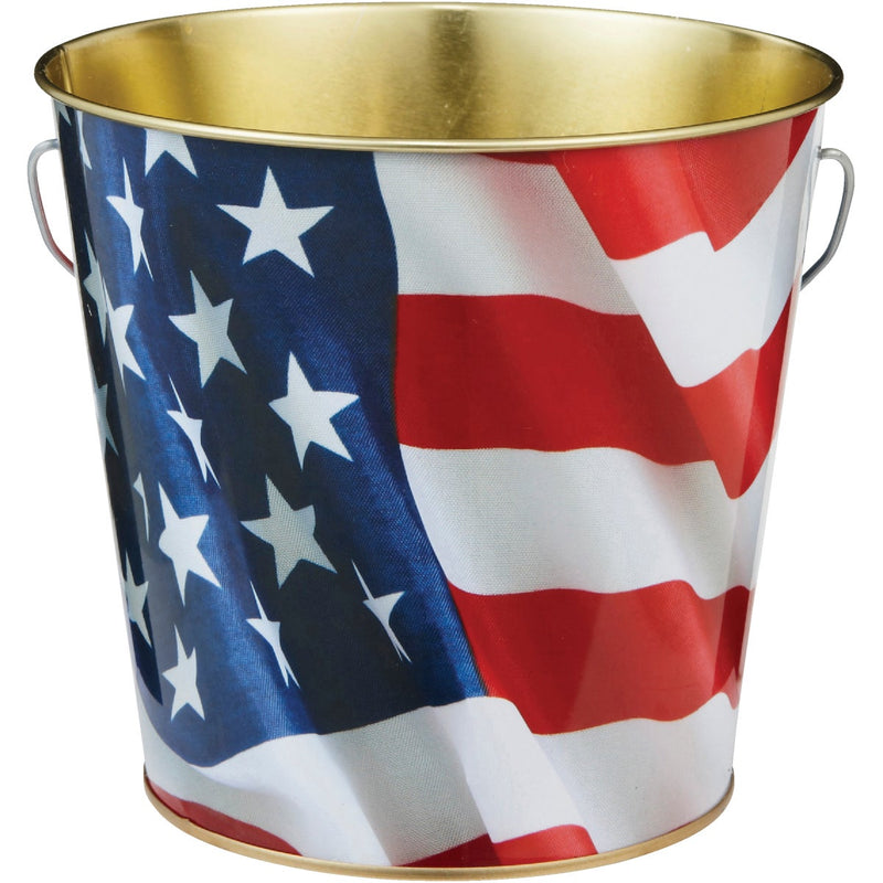 Tiki 16 Oz. 1-Wick American Flag Citronella Candle Bucket