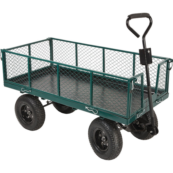 Best Garden 1000 Lb. Steel Garden Cart with Collapsible Sides