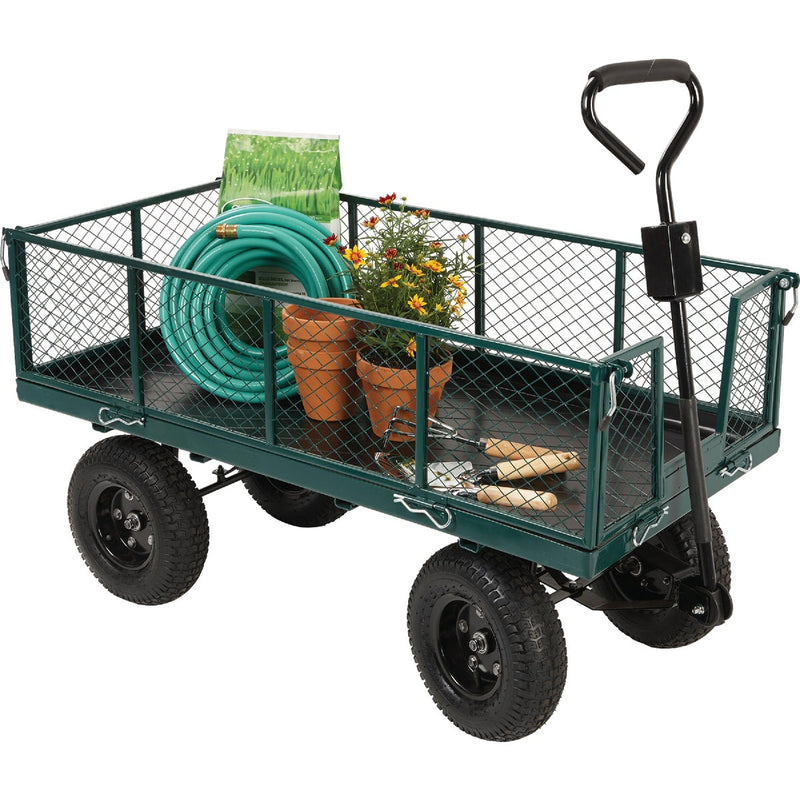 Best Garden 1000 Lb. Steel Garden Cart with Collapsible Sides