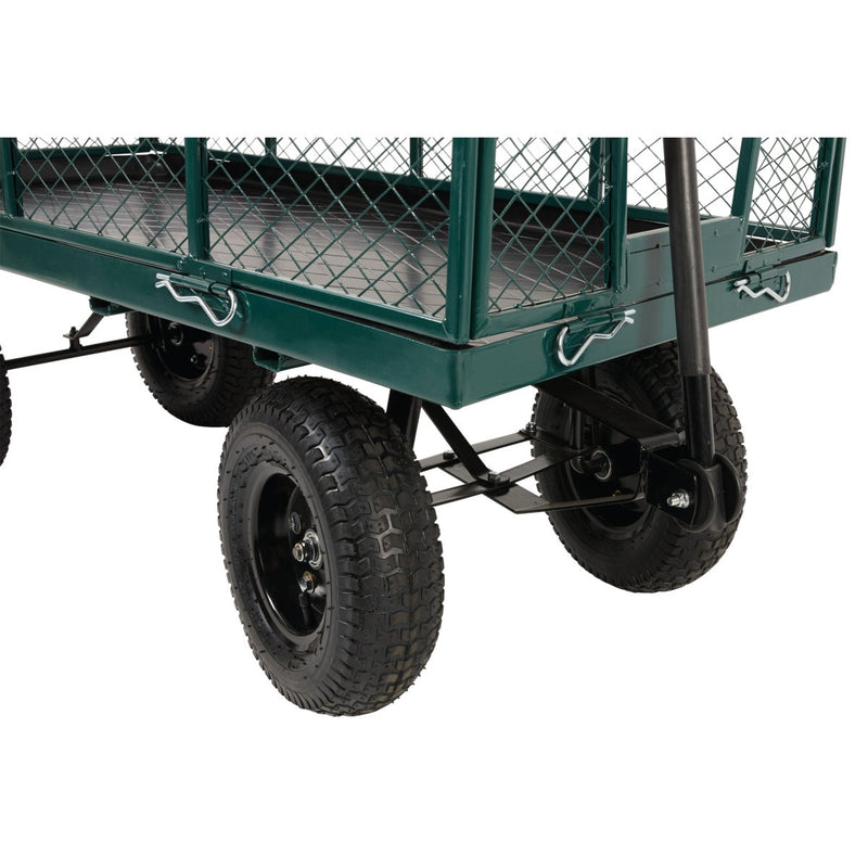 Best Garden 1000 Lb. Steel Garden Cart with Collapsible Sides