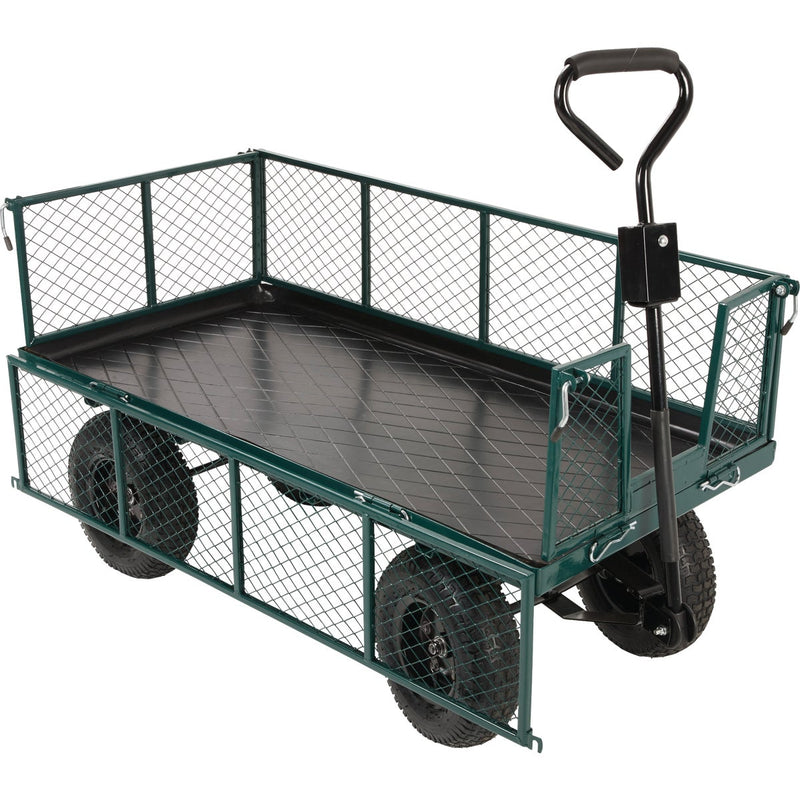 Best Garden 1000 Lb. Steel Garden Cart with Collapsible Sides