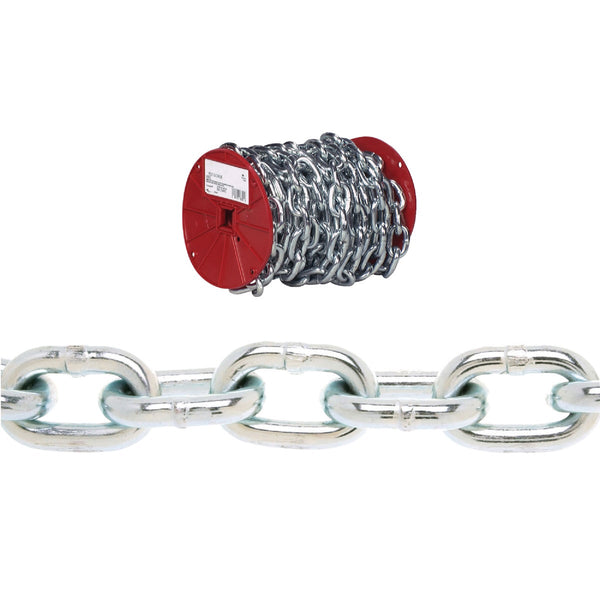 Campbell 3/16 In. 100 Ft. Zinc-Plated Low-Carbon Steel Coil Chain
