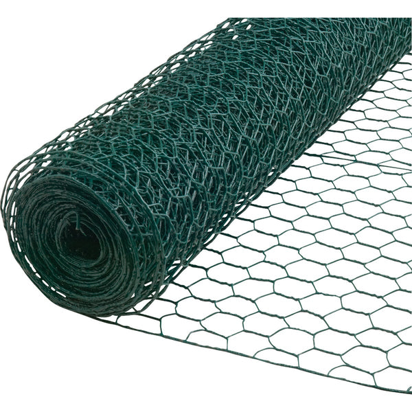 1 In. x 36 In. H. x 25 Ft. L. Green Vinyl-Coated Poultry Netting