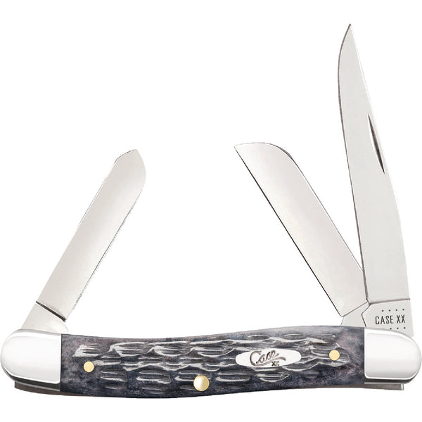 Case Stockman 2.57 In. Pocket Worn Crandall Jig Gray Bone Medium Pocket Knife