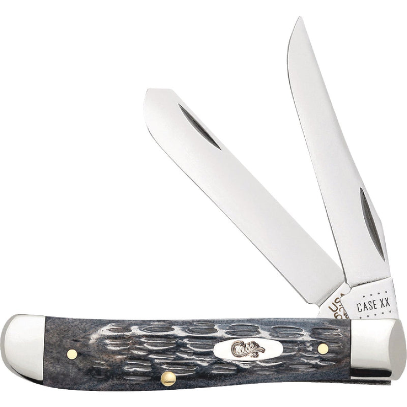 Case Mini Trapper 2.8 In. Pocket Worn Crandall Jig Gray Bone Pocket Knife