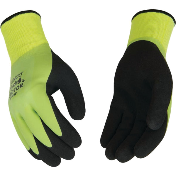 Kinco HydroFlector Men's Large Hi-Vis Green Waterproof Latex Coated Winter Work Glove