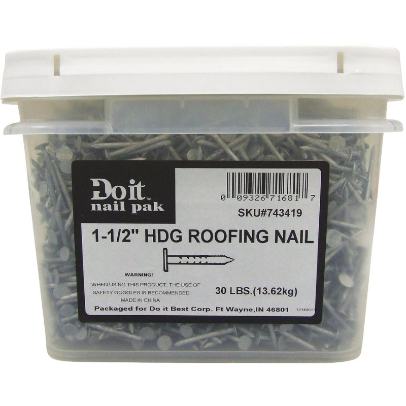 Grip-Rite 1-1/2 In. 11 ga Hot Galvanized Roofing Nails (5400 Ct., 30 Lb.)