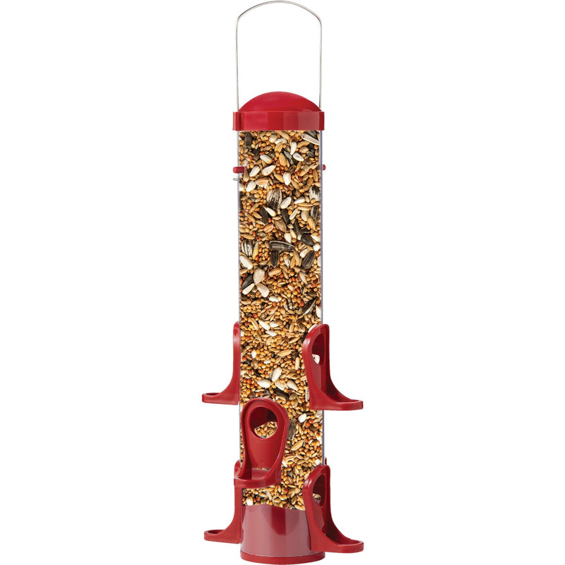 Stokes Select Red Plastic 1.6 Lb. Capacity Tube Bird Feeder