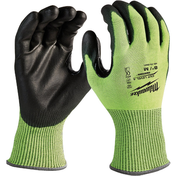 Milwaukee Unisex Medium Cut Level 4 High Vis Polyurethane Dipped Glove