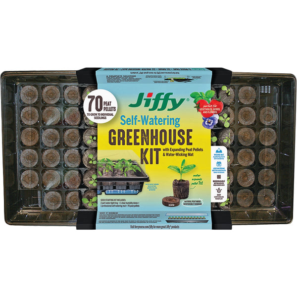 Jiffy 70-Cell Self-Watering Greenhouse Seed Starter Kit