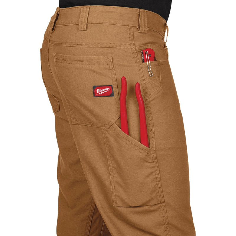 Milwaukee Flex Khaki 36 x 30 Heavy-Duty Work Pants