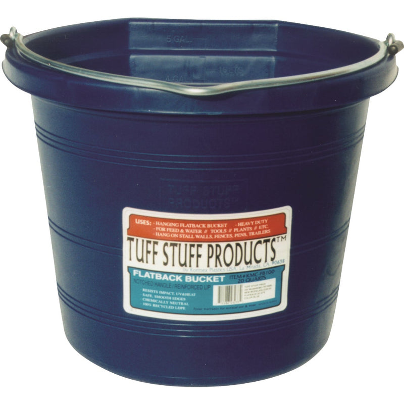 Tuff Stuff 5 Gal. Blue Poly Flat Back Bucket