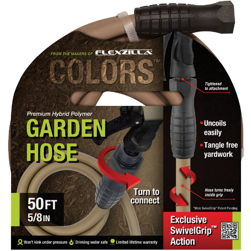 Flexzilla Colors 5/8 In. Dia. x 50 Ft. L. Drinking Water Safe Garden Hose with SwivelGrip Connections