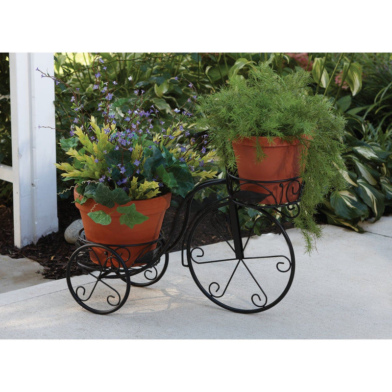 Best Garden Black Powder-Coat Steel 22 In. H. Tricycle Plant Stand