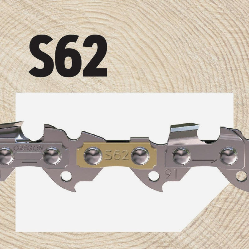 Oregon S62 AdvanceCut Chainsaw Chain for 18 In. Bar - 62 Drive Links Fits Husqvarna, Echo, Poulan, Craftsman, Echo, Senix & More