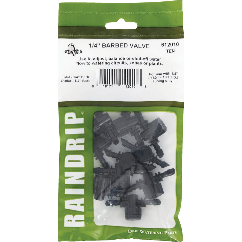 Raindrip 1/4 In. Double-Barbed In-Line Valve (10-Pack)