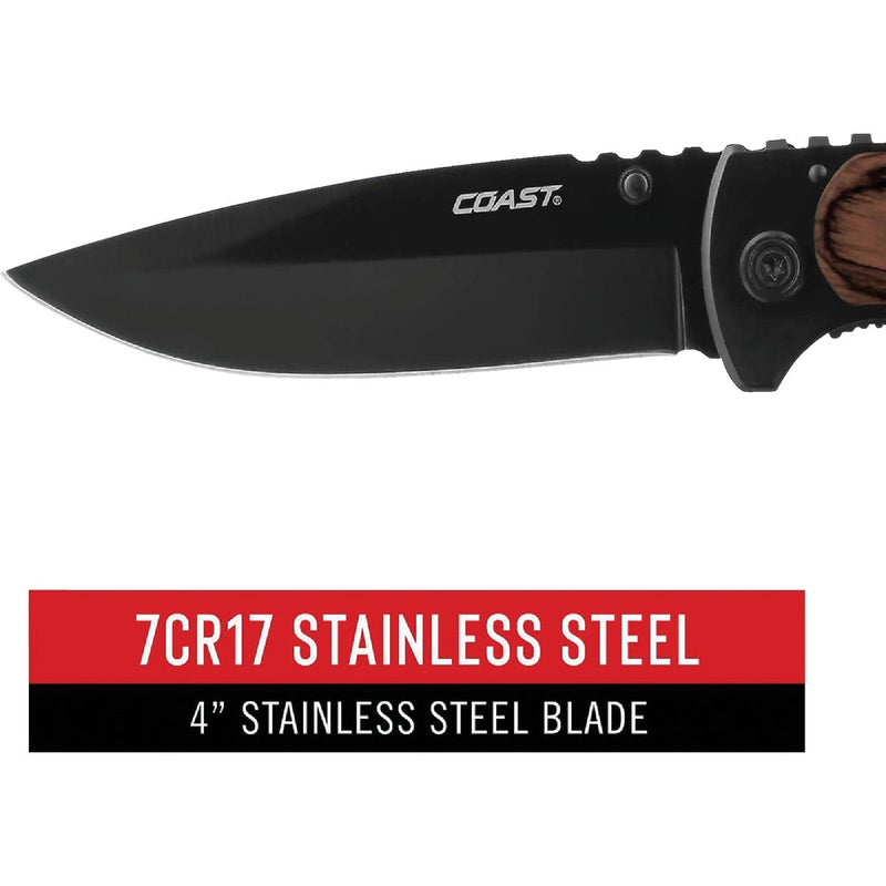 Coast FX411 4 In. Stainless Steel Frame Lock Knife