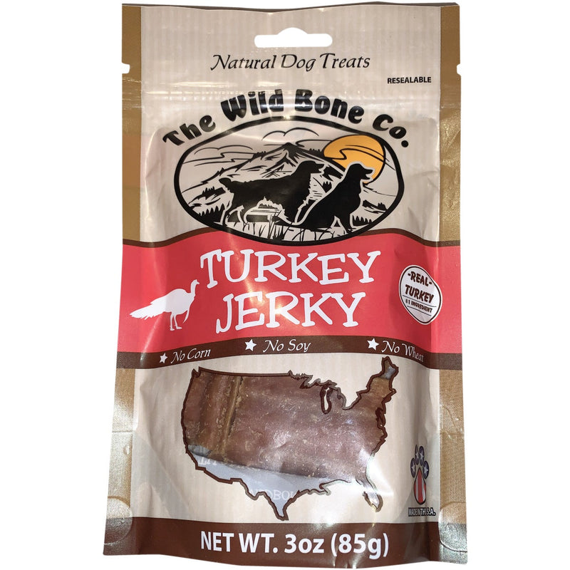 The Wild Bone Company Turkey Jerky Dog Treat, 3 Oz.