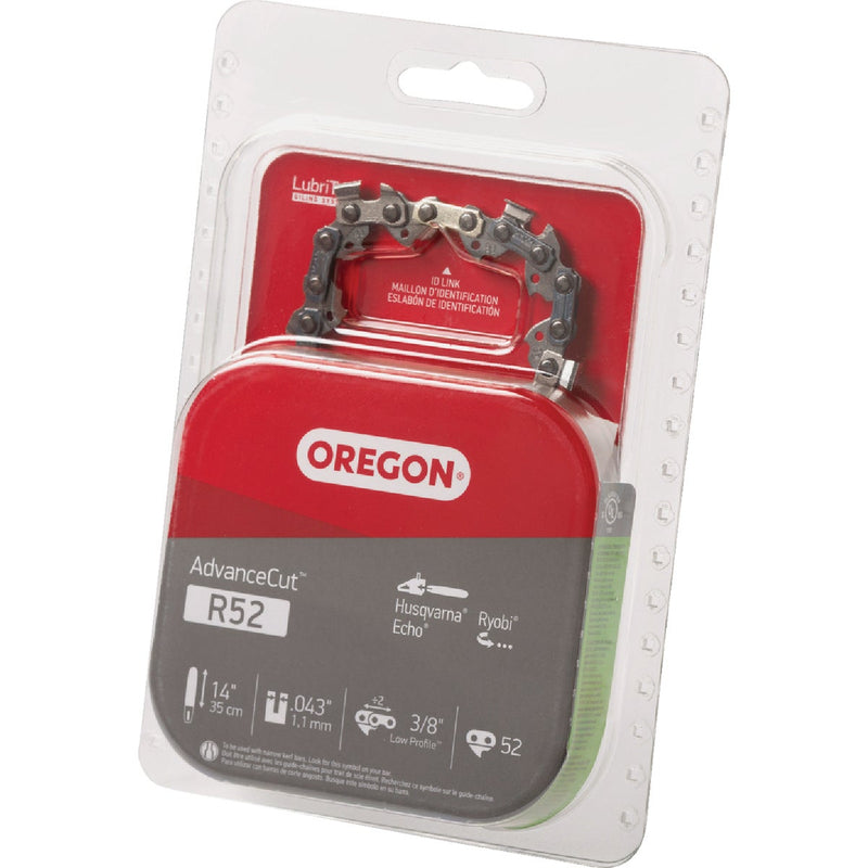 Oregon R52 AdvanceCut Chainsaw Chain for 14 In. Bar - 52 Drive Links - Fits Echo, Makita, Husqvarna, Ryobi Poulan and more