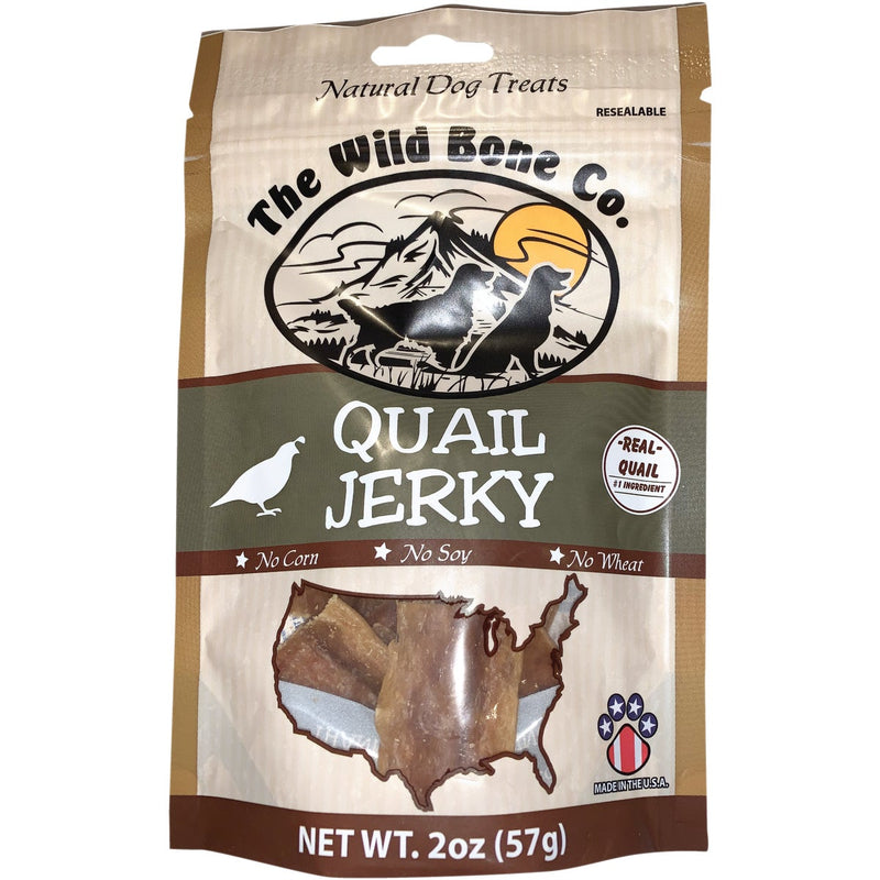 The Wild Bone Company Quail Jerky Dog Treat, 2 Oz.