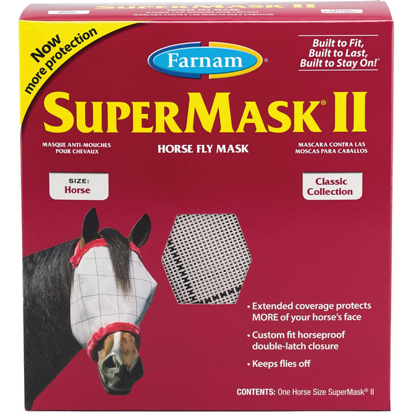 Farnam SuperMask II Standard Silver Horse Fly Mask