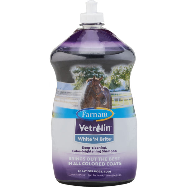 Farnam Vetrolin White 'N Brite 32 Oz. Squeeze Bottle Horse Shampoo