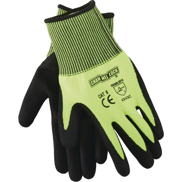 Channellock Men's Medium Nitrile Dipped Cut 3 High Visibility Glove