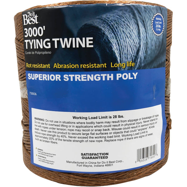 Do it Best 5/64 In. x 3000 Ft. Brown Polypropylene Tying Twine