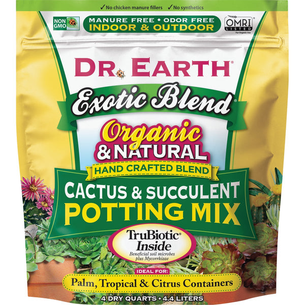 Dr. Earth Exotic Blend 4 Qt. 0.11 Lb. Cactus, Succulent Potting Soil Mix