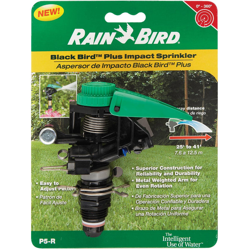 Rain Bird Black Bird Plus Poly 25 Ft. to 41 Ft. Dia. Riser Mounted Impact Sprinkler