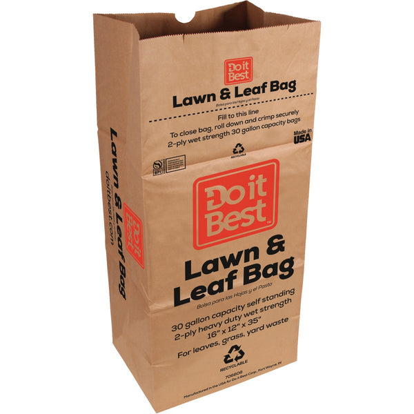 Do it Best 30 Gal. Natural Kraft Paper Yard Waste Lawn & Leaf Bag (15-Count)
