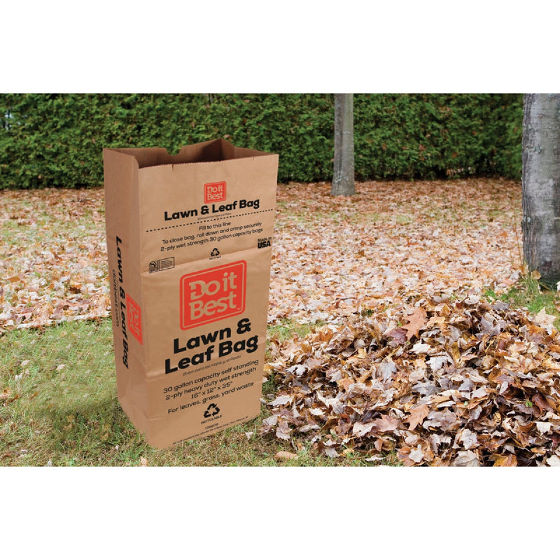 Do it Best 30 Gal. Natural Kraft Paper Yard Waste Lawn & Leaf Bag (15-Count)