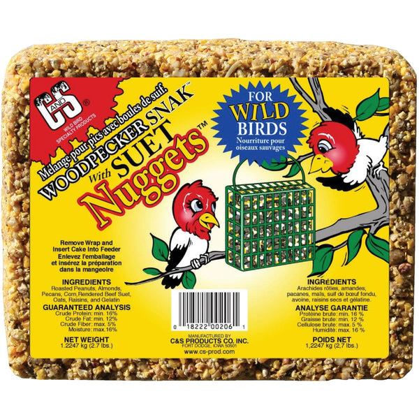 C&S 2.7 Lb. Woodpecker Snack with Peanut Suet Nuggets