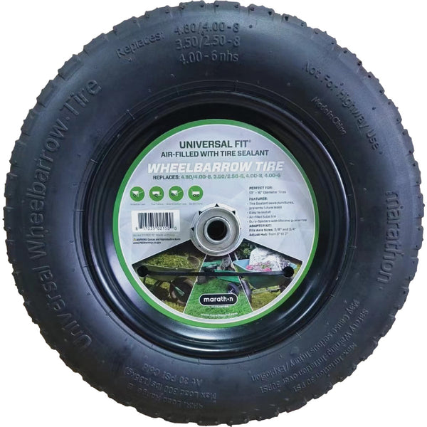 Marathon Universal Fit Wheelbarrow Tire with Flat Free Tire Sealant