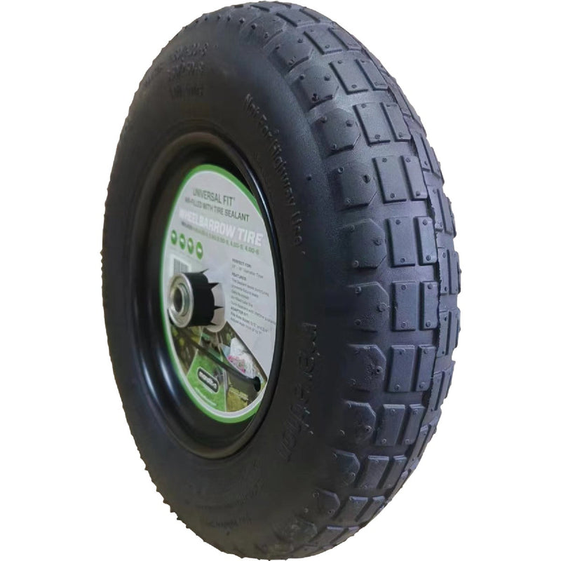 Marathon Universal Fit Wheelbarrow Tire with Flat Free Tire Sealant