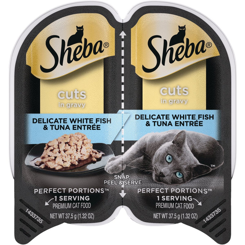 Sheba Perfect Portions Cuts in Gravy 2.6 Oz. Delicate Whitefish/Tuna Adult Wet Cat Food