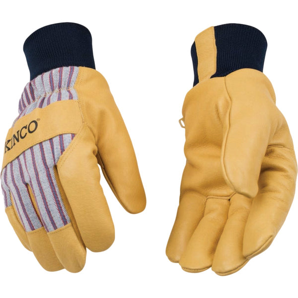 Kinco Otto Striped Kid's Medium Leather Palm Thermal Insulated Work Glove