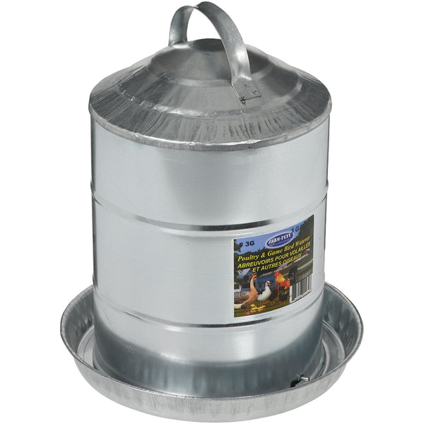 Farm-Tuff 3 Gal. Galvanized Poultry Fountain