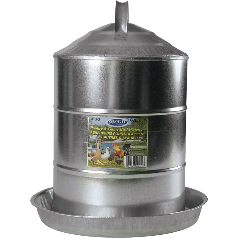 Farm-Tuff 3 Gal. Galvanized Poultry Fountain