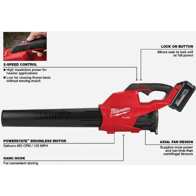 Milwaukee M18 FUEL Brushless Cordless Blower Kit with 8.0 Ah Battery & Charger